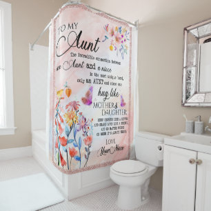 To My Aunt Gift, Butterfly Gift From Niece Shower Curtain