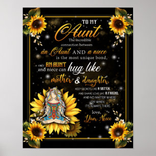 To My Aunt Gift, Cute Sunflower Gift From Niece Poster