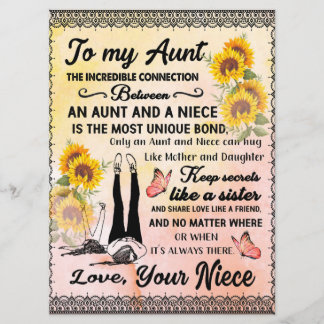 To My Aunt Gift, Sunflower Gift From Niece Menu