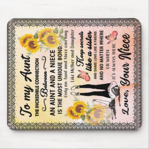 To My Aunt Gift, Sunflower Gift From Niece Mouse Mat