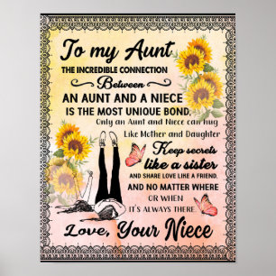 To My Aunt Gift, Sunflower Gift From Niece Poster