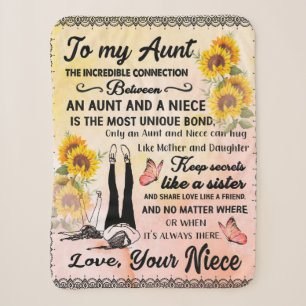 To My Aunt Gift, Sunflower Gift From Niece Sherpa Blanket