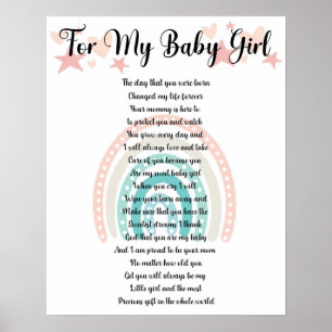 To My Baby Girl Nursery Poster