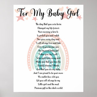 To My Baby Girl Nursery Poster