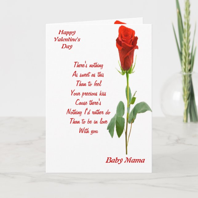 To my  baby mama on valentine's Day Holiday Card (Front)