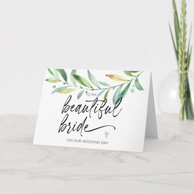 To My Beautiful Bride Wedding Gift from Groom Card (Front)