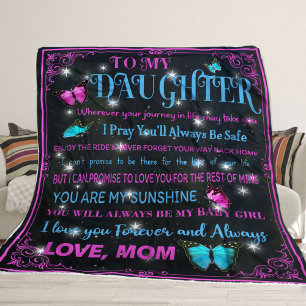 To My Beautiful Daughter, Gift From Mum Fleece Bla Blanket
