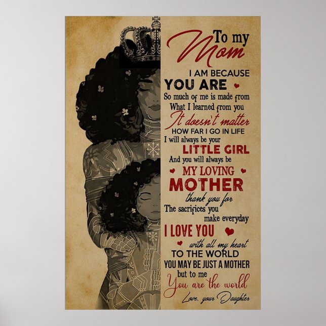 to my beautiful mum, mothers day gifts poster (Front)