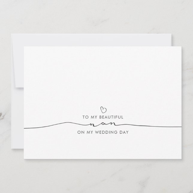 To My Beautiful Nan on My Wedding Day (Front)