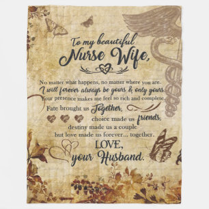 To My Beautiful Nurse Wife Blanket