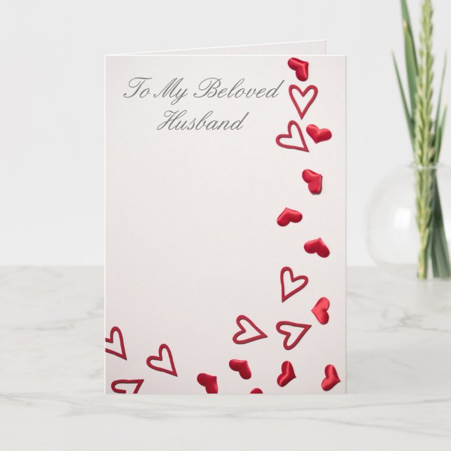 To My Beloved Husband Love You With All My Heart Holiday Card (Front)