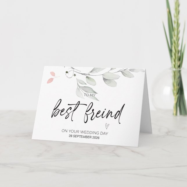 To My Best Friend on Your Wedding Day Bride Gift Card (Front)