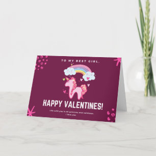 To My Best Girl Unicorn Valentine Card