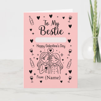 To My Bestie Galentine’s Day Design Card