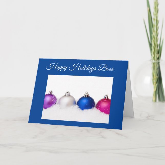 TO MY ***BOSS*** AT CHRISTMAS HOLIDAY CARD (Front)