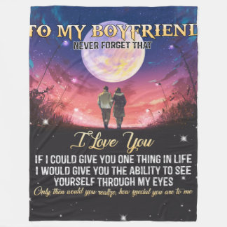 To My Boyfriend I Love You Fleece Blanket