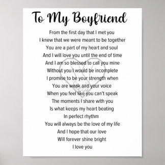To My Boyfriend Poster