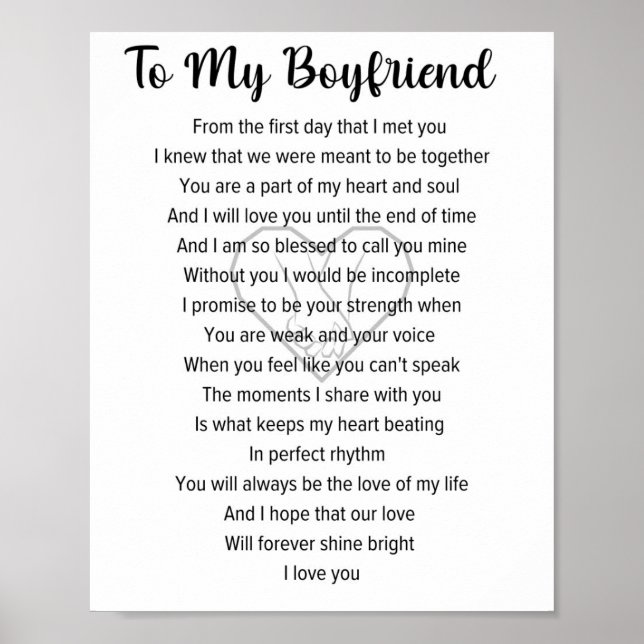 To My Boyfriend  Poster (Front)