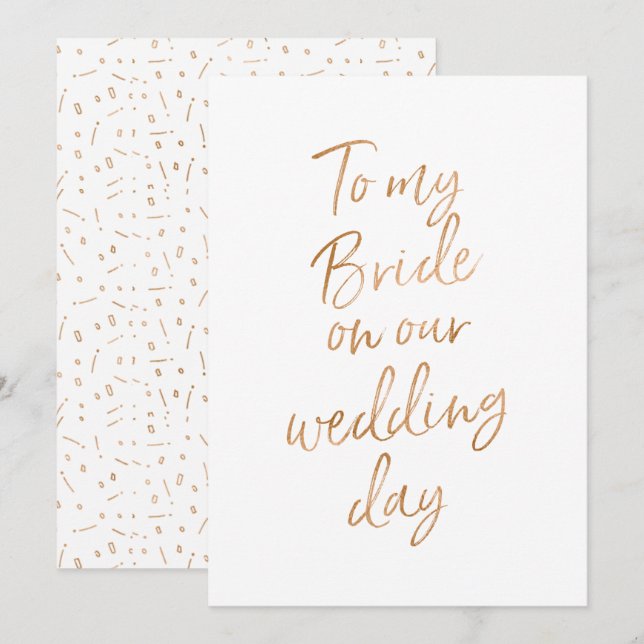 To my bride on our wedding day invitation (Front/Back)