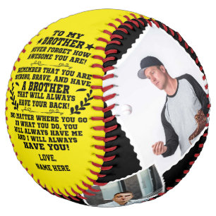 To My Brother gift From Brother with Custom Photo Softball