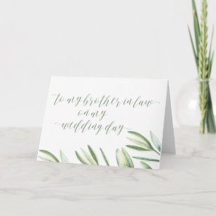 To My Brother in Law on My Wedding Day Thank You Card