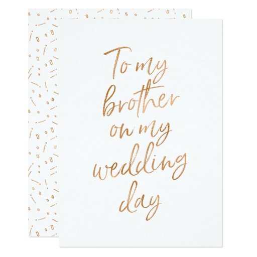 Image of To my brother on my wedding day Invitation