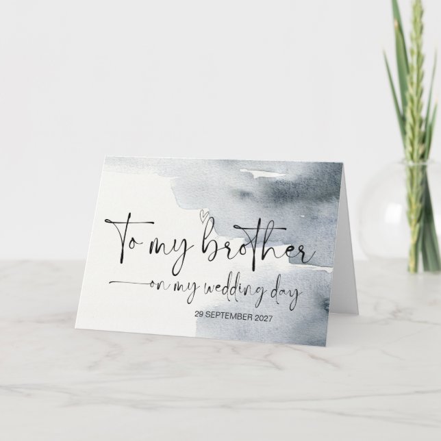 To My Brother on Wedding Day Thank You Bride Groom Card (Front)