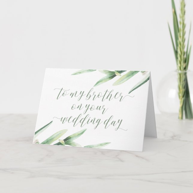 To My Brother on Your Wedding Day Card (Front)