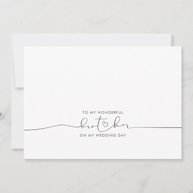 To My Brother Wedding Morning Cute Message (Front)