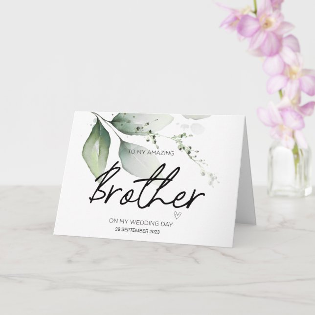 To My Brother Wedding Thank You From Bride Groom C Card (Orchid)