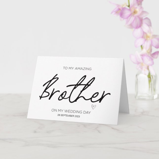 To My Brother Wedding Thank You From Bride Groom Card (Orchid)