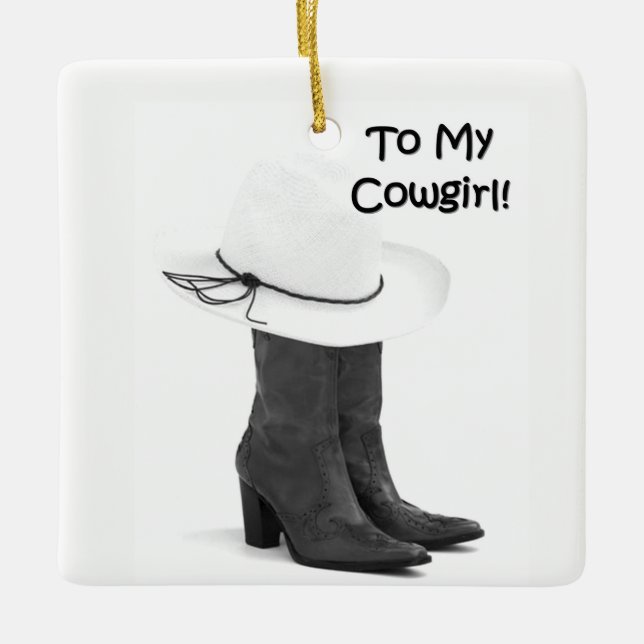 **TO MY COWGIRL AND BOOTS** CHRISTMAS ORNAMENT (Front)