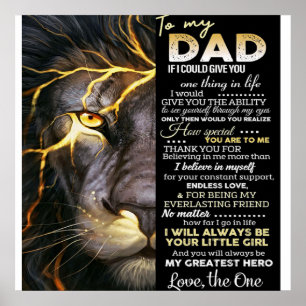 To my dad   Adorable Letter   Lovely Gift Poster