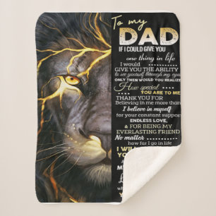To my dad   Adorable Letter   Lovely Gift Sherpa Blanket