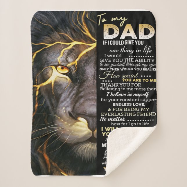 To my dad | Adorable Letter | Lovely Gift Sherpa Blanket (Front)