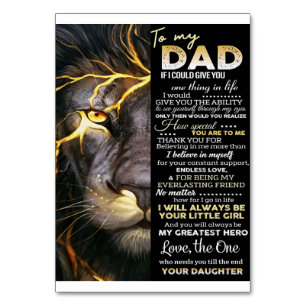 To my dad   Adorable Letter   Lovely Gift Table Number