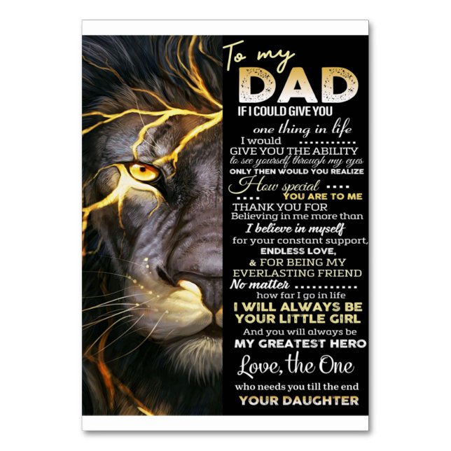 To my dad | Adorable Letter | Lovely Gift Table Number (Front)