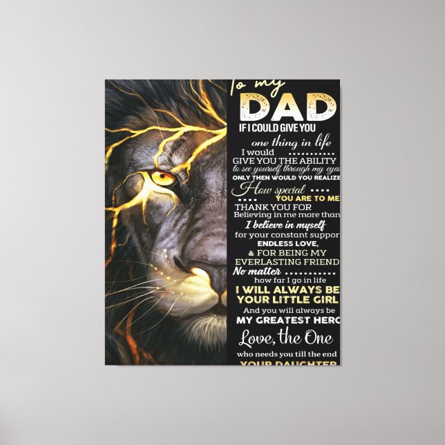 To my dad | funny quotes for daddy canvas print (Front)