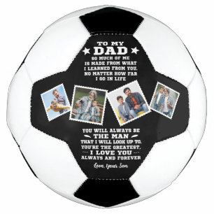 To My Dad I Love You Custom 4 Photo Collage Football