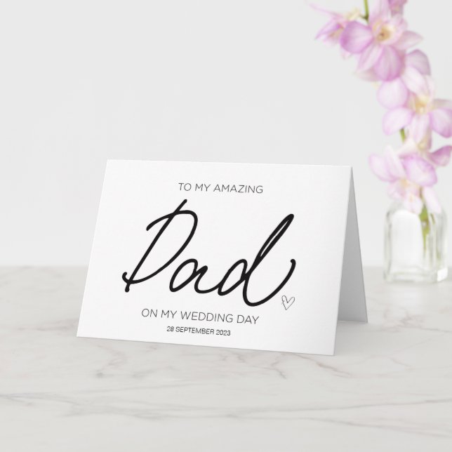 To My Dad Wedding Thank You From Brides Father Car Card (Orchid)