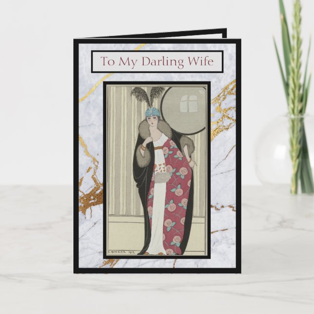 To My Darling Wife 1920's Fashion Mother's Day Card (Front)