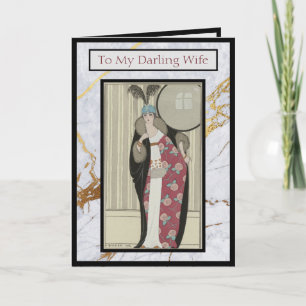 To My Darling Wife 1920's Fashion Mother's Day Card
