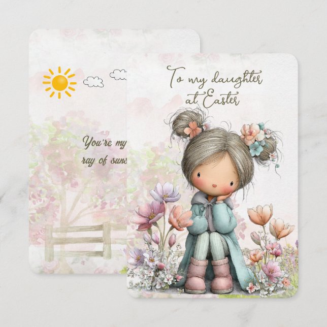To my daughter at Easter Card (Front/Back)