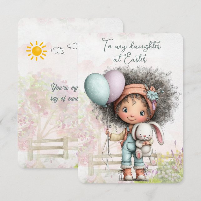 To my daughter at Easter Card (Front/Back)