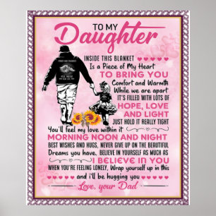 To My Daughter Birthday Gift, Cute Dad Baby Gift Poster