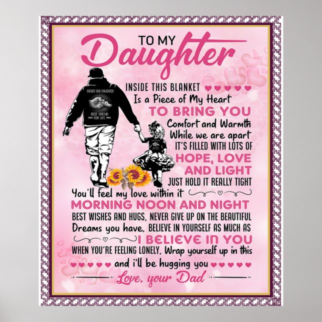 To My Daughter Birthday Gift, Cute Dad Baby Gift Poster (Front)