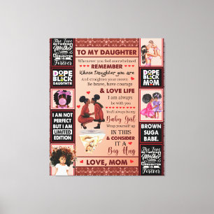 To My Daughter Birthday Gift, Cute Mum Baby Gift Canvas Print