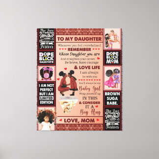 To My Daughter Birthday Gift, Cute Mum Baby Gift Canvas Print