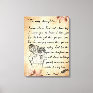 To My Daughter Birthday Gift, Cute Mum Baby Gift Canvas Print