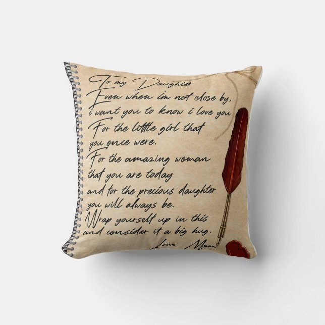 To My Daughter Birthday Gift, Cute Mum Baby Gift Cushion (Front)